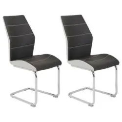 Schwingstuhl-Set 2 Stück in Stahl Lederlook