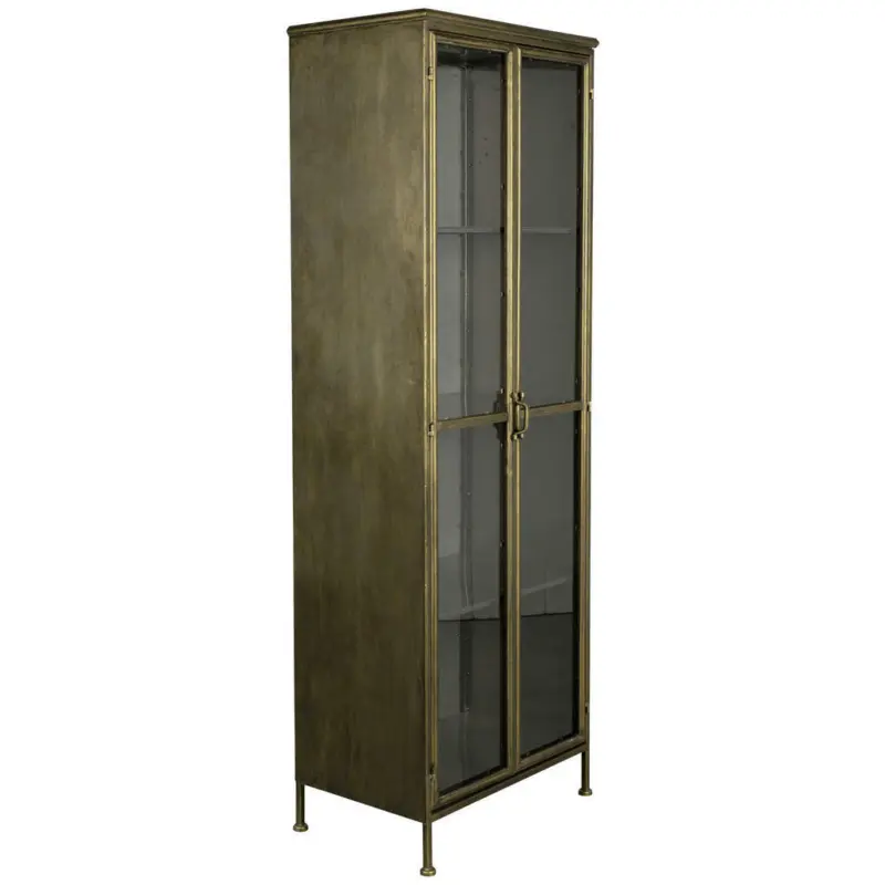 Vitrine in Messingfarben