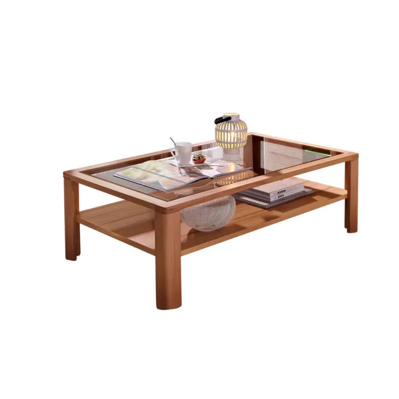 Couchtisch in Holz, Glas 120/70/40 cm