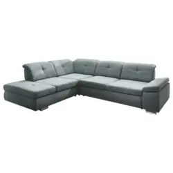 Ecksofa in Mikrofaser Alufarben