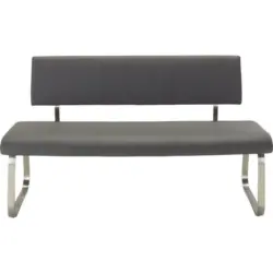 Sitzbank in Metall, Kunststoff Grau, Edelstahlfarben