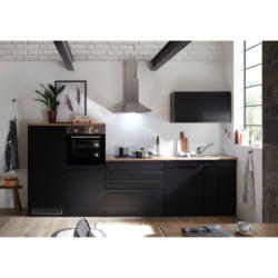 Küchenblock 320 cm in Schwarz