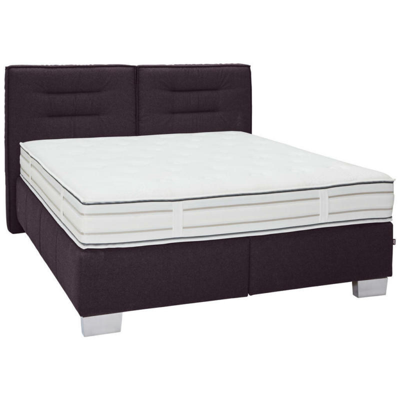 Boxspringbett 160/200 cm in Schwarz, Brombeere