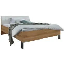 Bett 180/200 cm in Weiß, Eiche Bianco