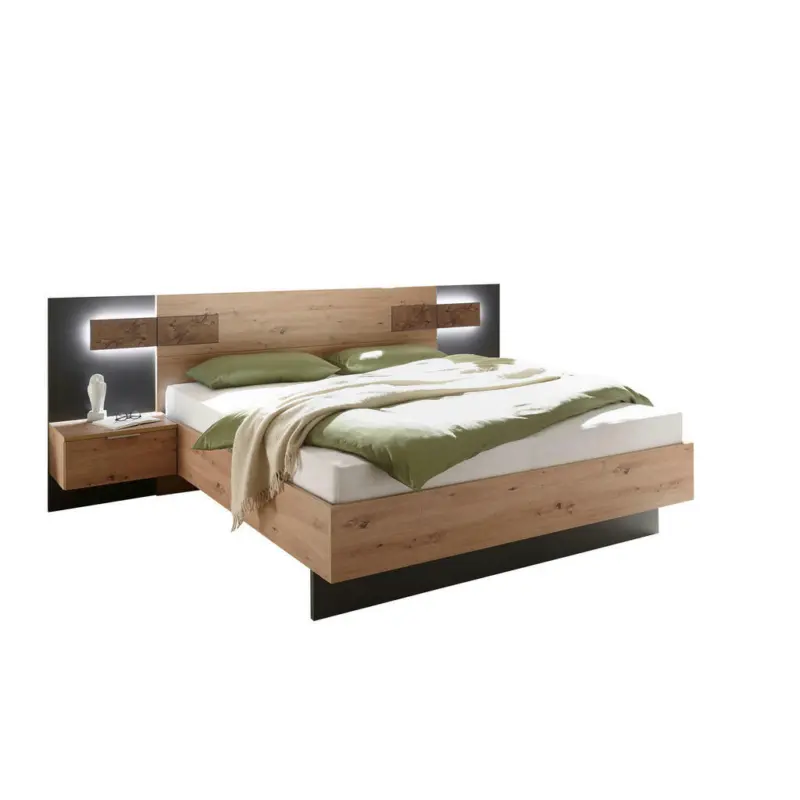 Bettanlage 180/200 cm in Eiche Artisan