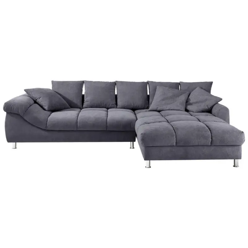 Ecksofa in Webstoff Dunkelgrau