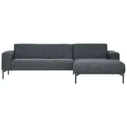 Ecksofa in Flachgewebe Anthrazit