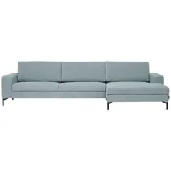 Ecksofa in Chenille Hellblau