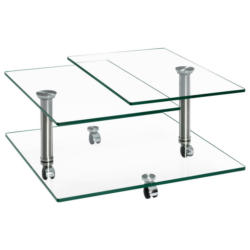 Couchtisch in Glas 80/80/39/42 cm