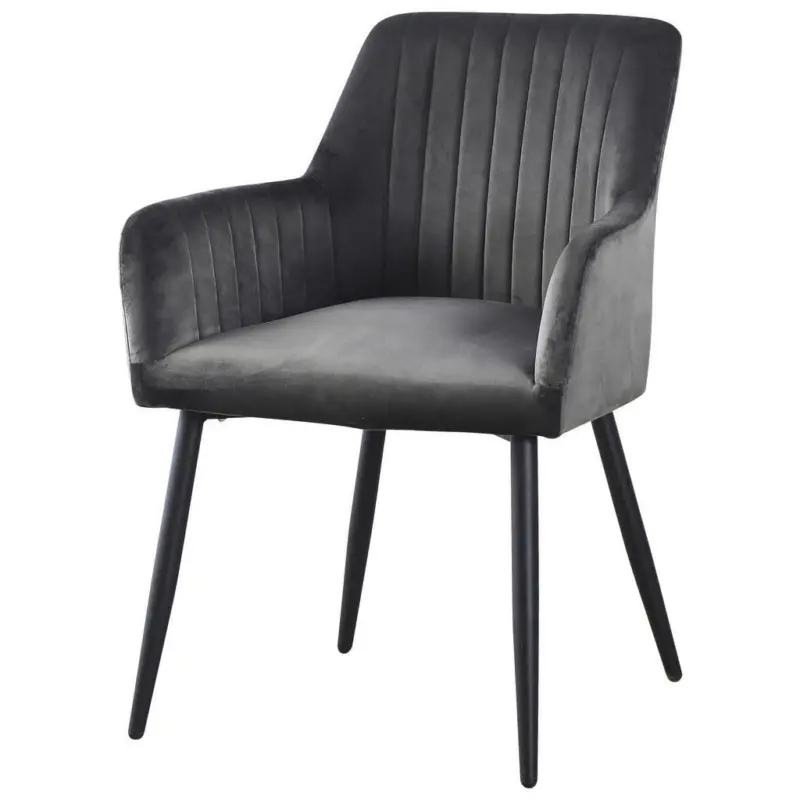 Armlehnstuhl in Eisen Samt