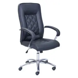 Chefsessel in Schwarz, Chromfarben