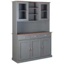 Kredenz in massiv Kiefer Braun, Grau