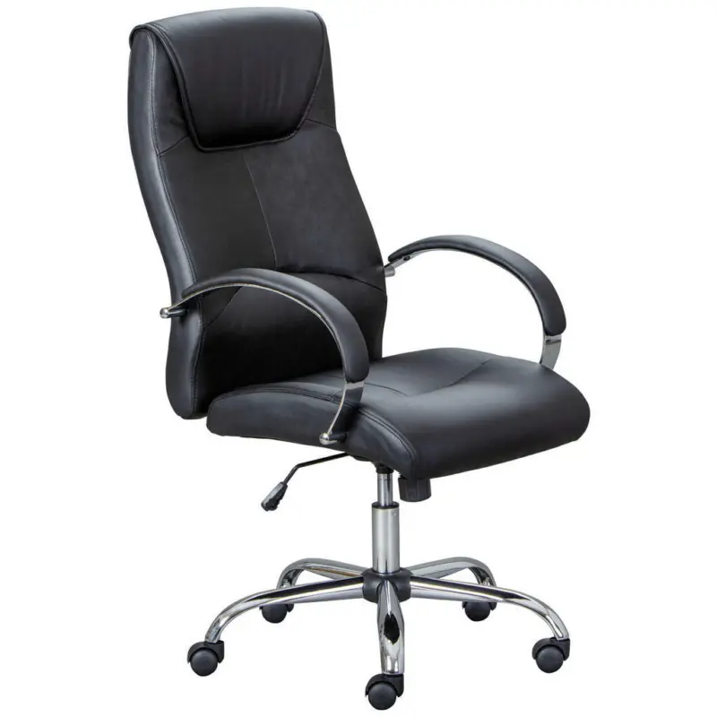 Jugenddrehstuhl in Schwarz, Chromfarben