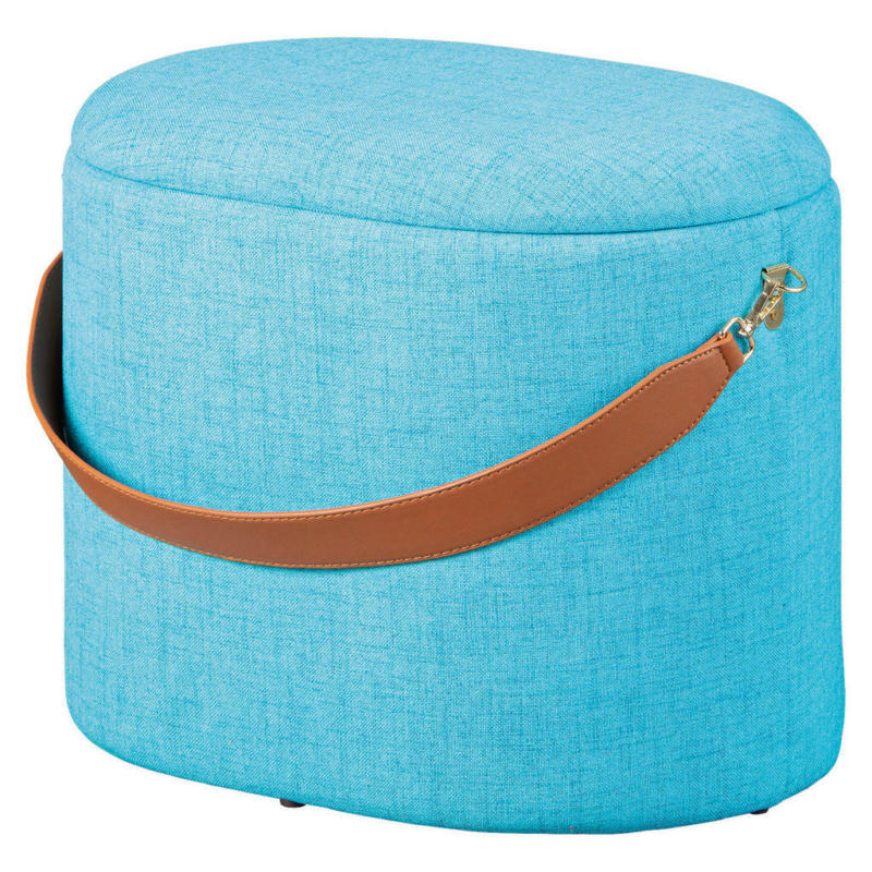 Hocker in Textil Blau