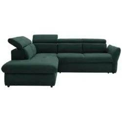 Ecksofa in Velours Dunkelgrün