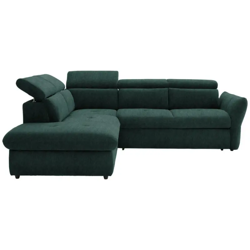 Ecksofa in Velours Dunkelgrün