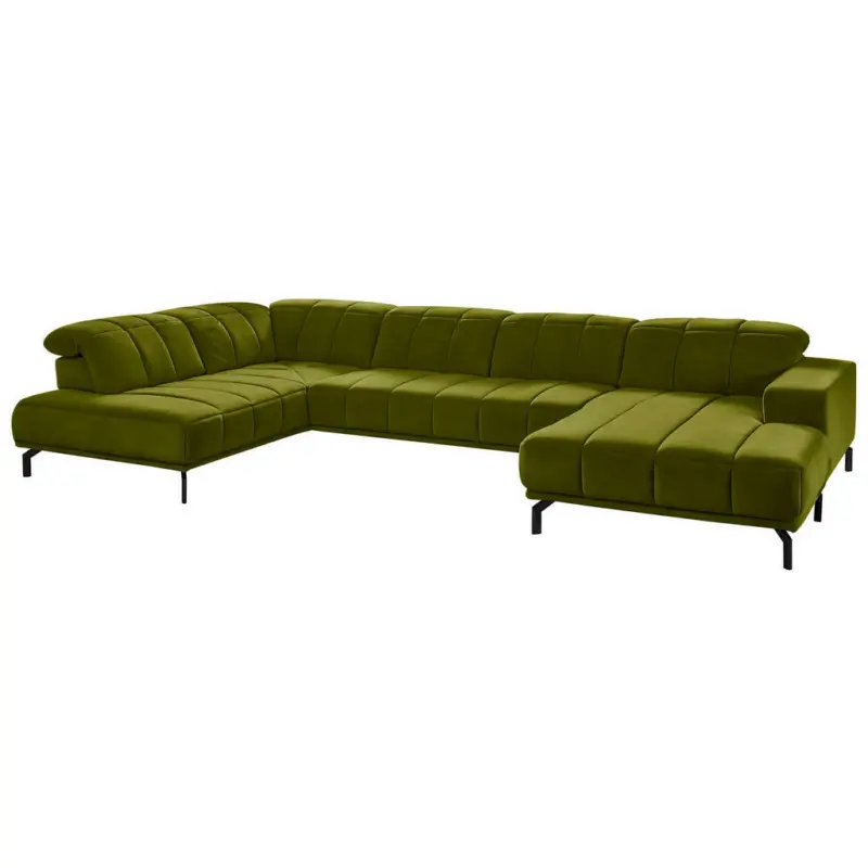 Wohnlandschaft in Velours Grün