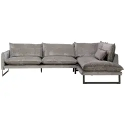 Ecksofa in Flachgewebe Taupe