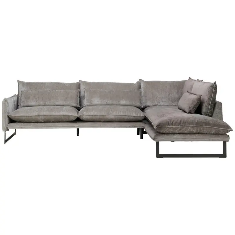 Ecksofa in Flachgewebe Taupe