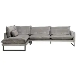 Ecksofa in Flachgewebe Taupe