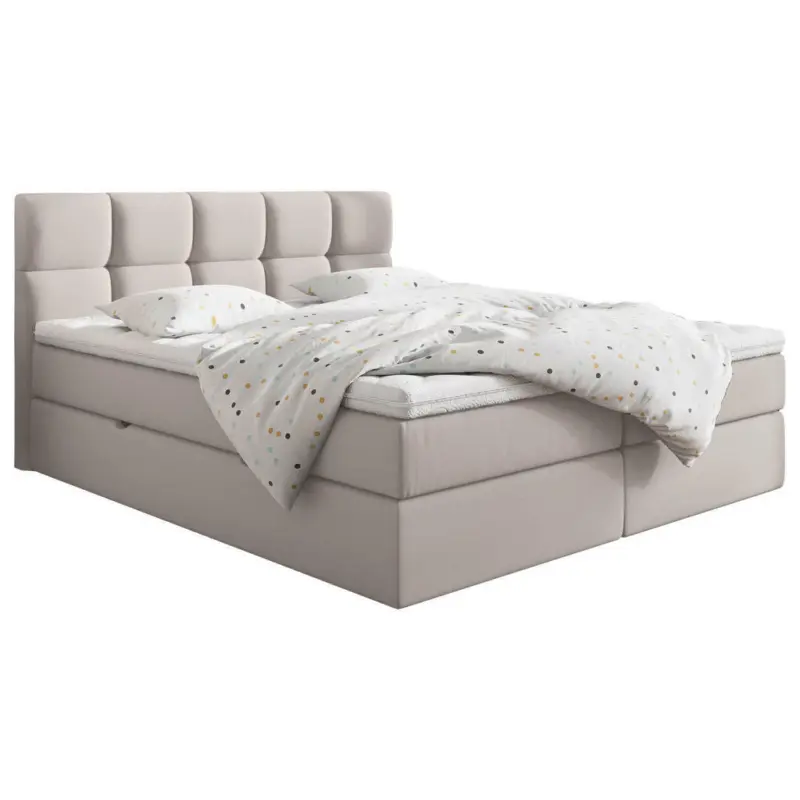 Boxspringbett 160/200 cm in Hellgrau