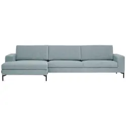 Ecksofa in Chenille Hellblau