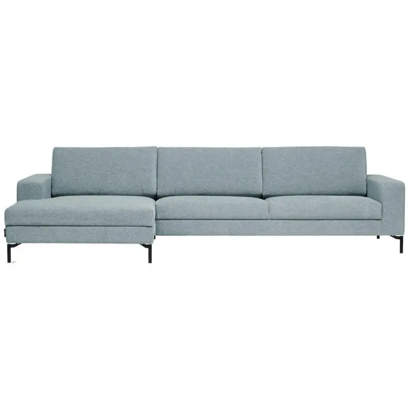 Ecksofa in Chenille Hellblau
