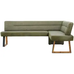 Eckbank 235/173 cm in Grün, Schwarz, Eichefarben