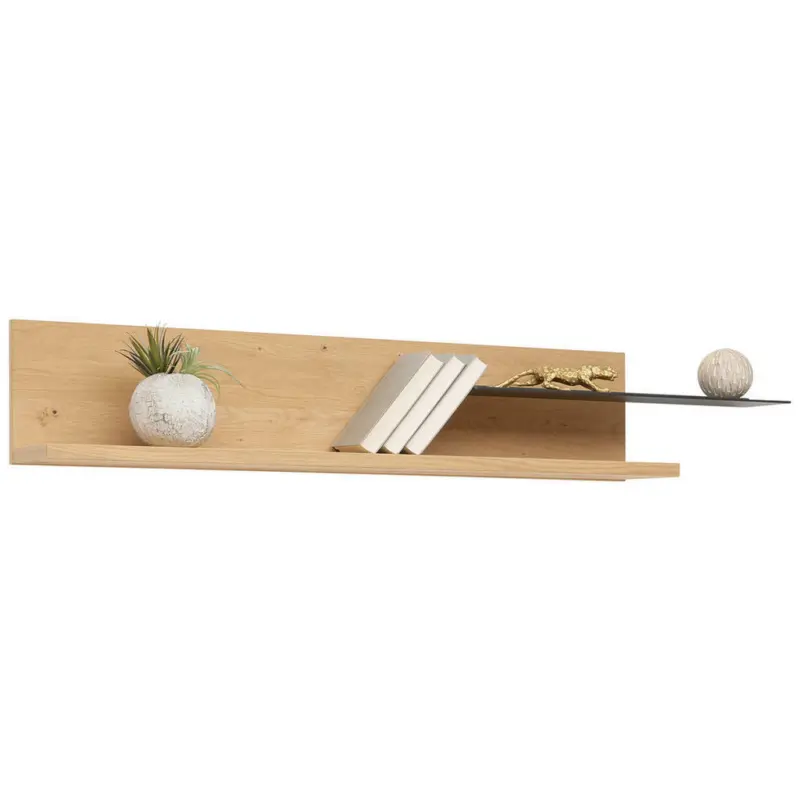 Wandboard in 147/24/22 cm Anthrazit, Eichefarben
