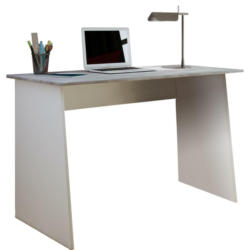 Schreibtisch 110/50/74 cm in Grau, Weiß
