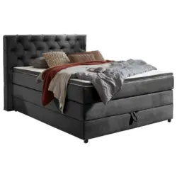 Boxspringbett 140/200 cm in Anthrazit