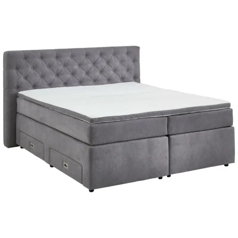 Boxspringbett 180/200 cm in Grau