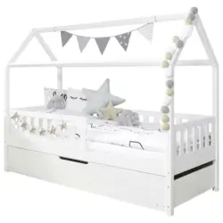 Hausbett 90/200 cm in Weiß