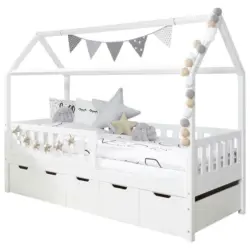 Hausbett 90/200 cm in Weiß