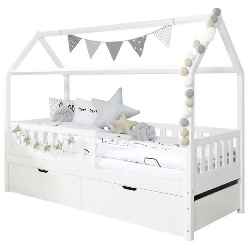 Hausbett 90/200 cm in Weiß