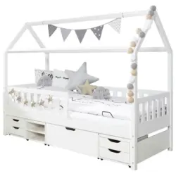 Hausbett 90/200 cm in Weiß