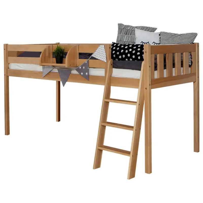 Mittelhohes Bett 90/200 cm Naturfarben