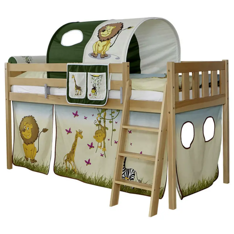 Mittelhohes Bett 200/90 cm Multicolor