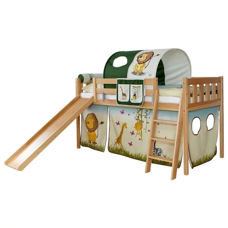 Spielbett 90/200 cm in Multicolor, Naturfarben