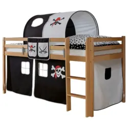 Mittelhohes Bett 90/200 cm Schwarz, Weiß