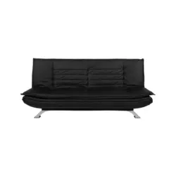 Schlafsofa in Lederlook Schwarz