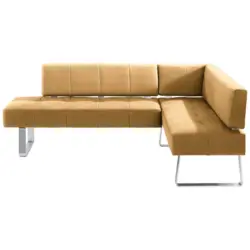 Eckbank 227/165 cm in Gelb, Edelstahlfarben