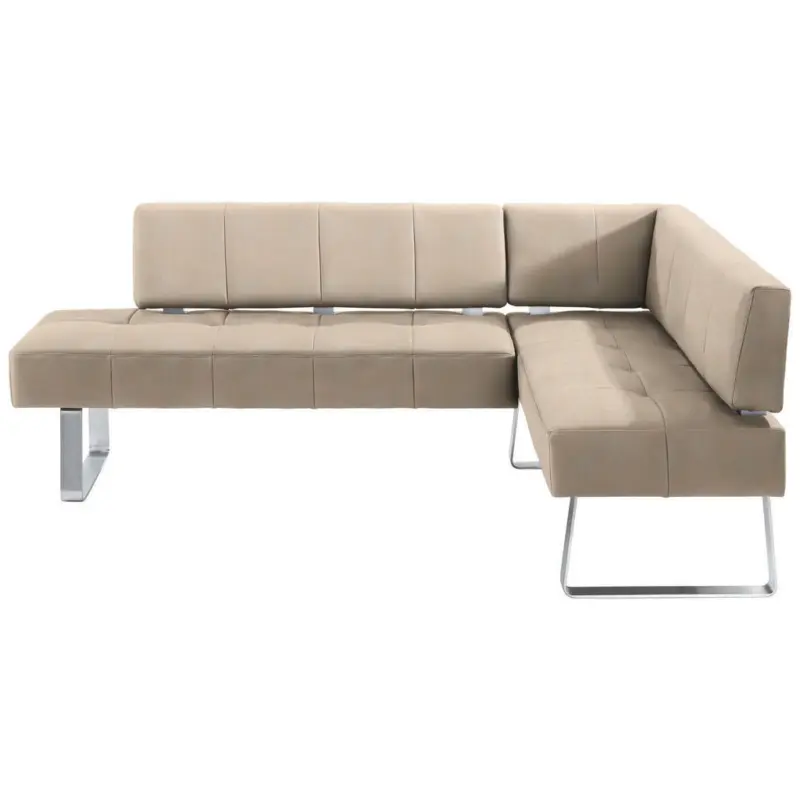 Eckbank 227/165 cm in Edelstahlfarben, Beige