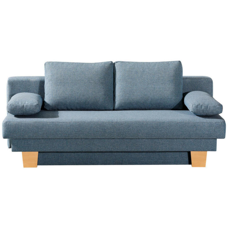 Schlafsofa in Webstoff Blau, Braun