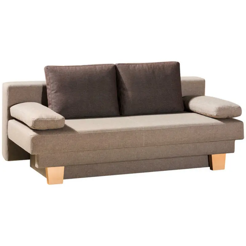 Schlafsofa in Webstoff Beige