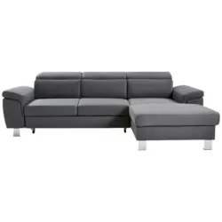 Ecksofa in Webstoff Grau