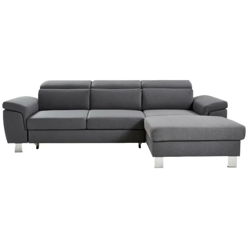 Ecksofa in Webstoff Grau