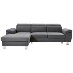 Ecksofa in Webstoff Grau