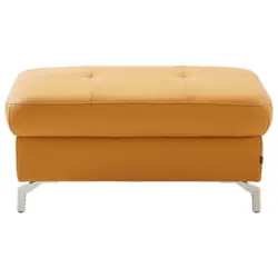 Hocker in Leder Currygelb