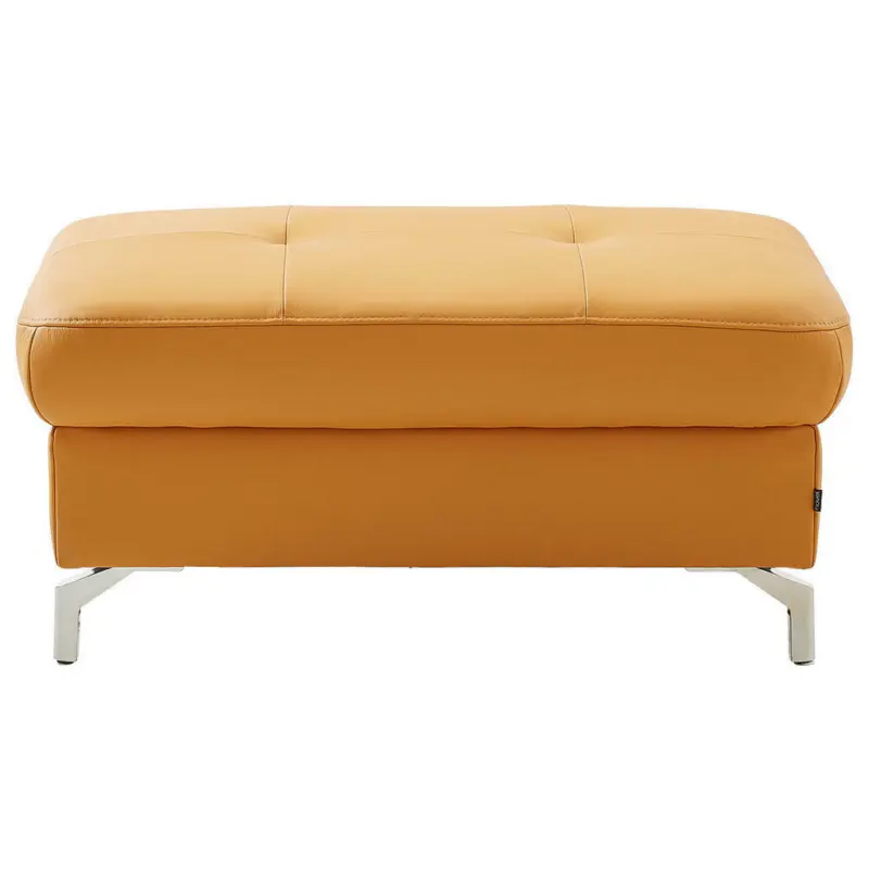 Hocker in Leder Currygelb